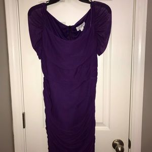 Jessica Simpson Ruched Purple Dress || Size 12 || NWT